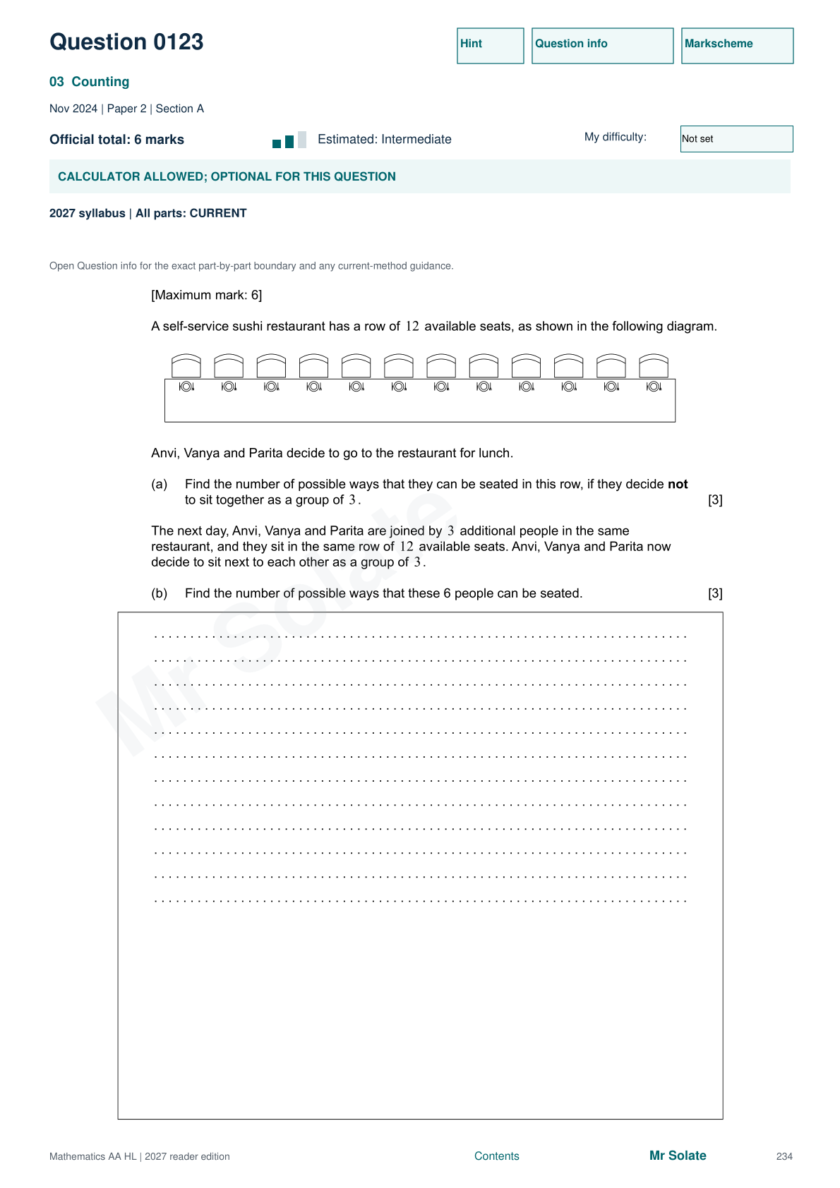 Original Mathematics question 123, page 234