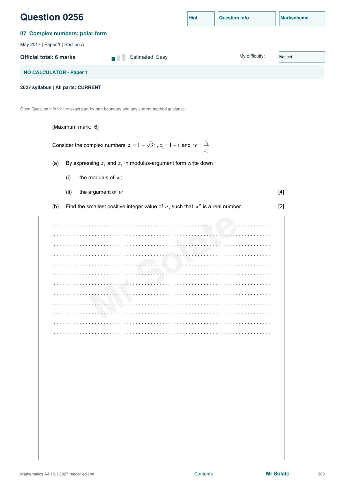 Original Mathematics question 256, page 382