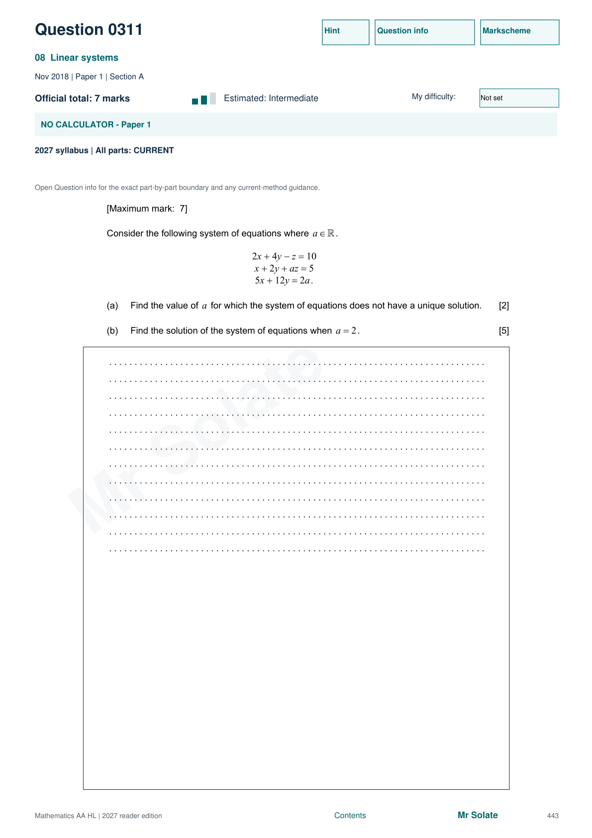 Original Mathematics question 311, page 443