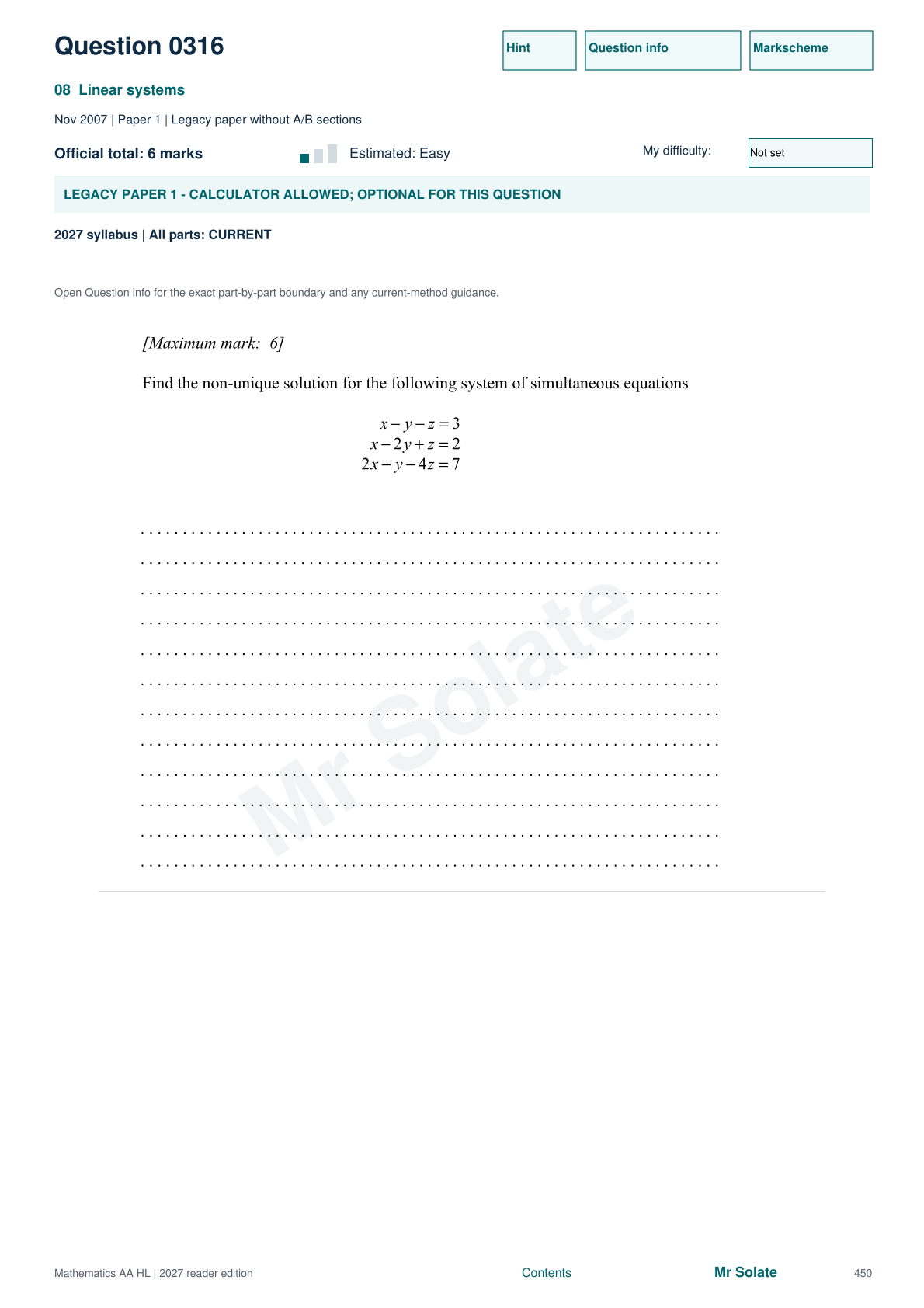 Original Mathematics question 316, page 450