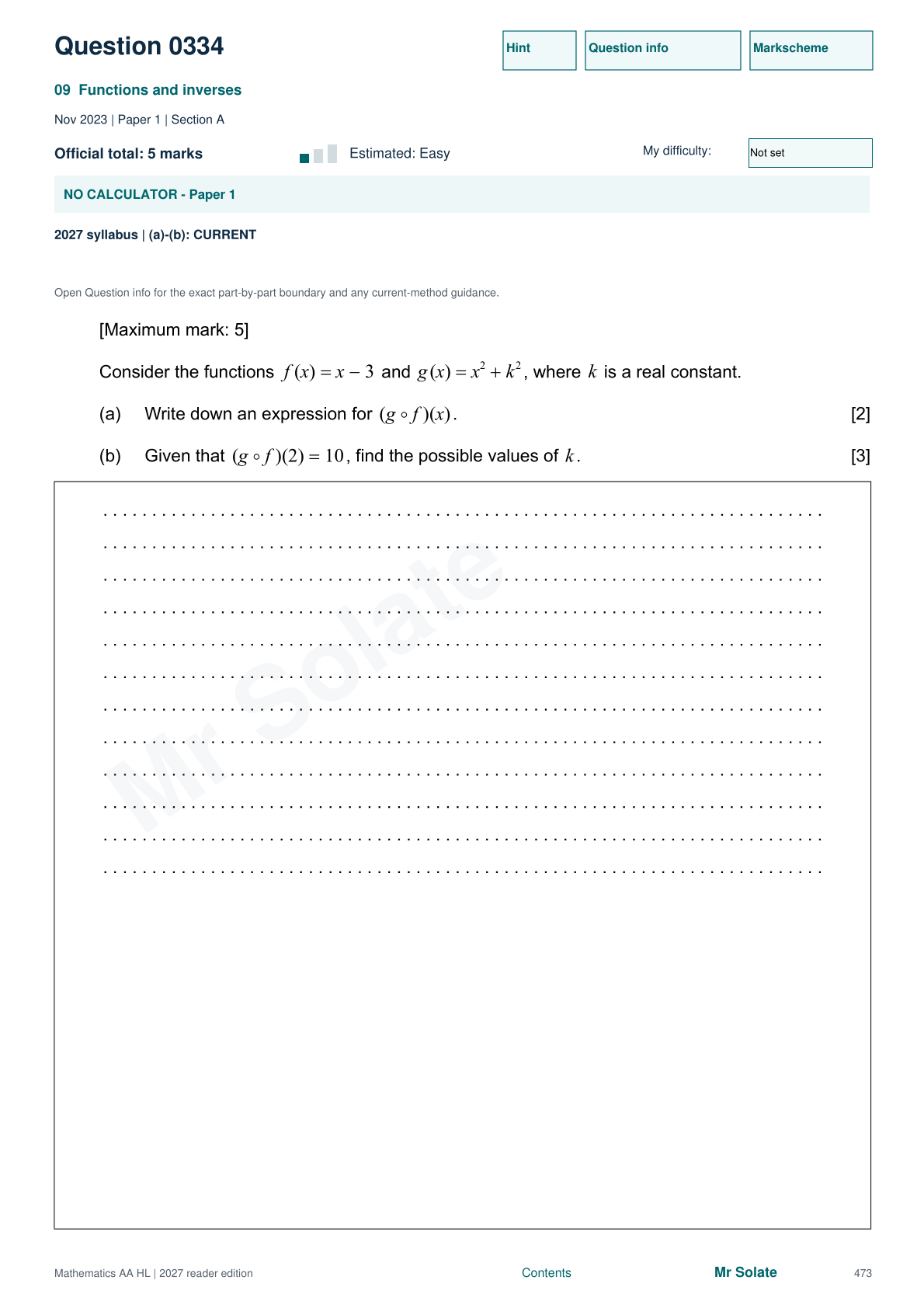 Original Mathematics question 334, page 473