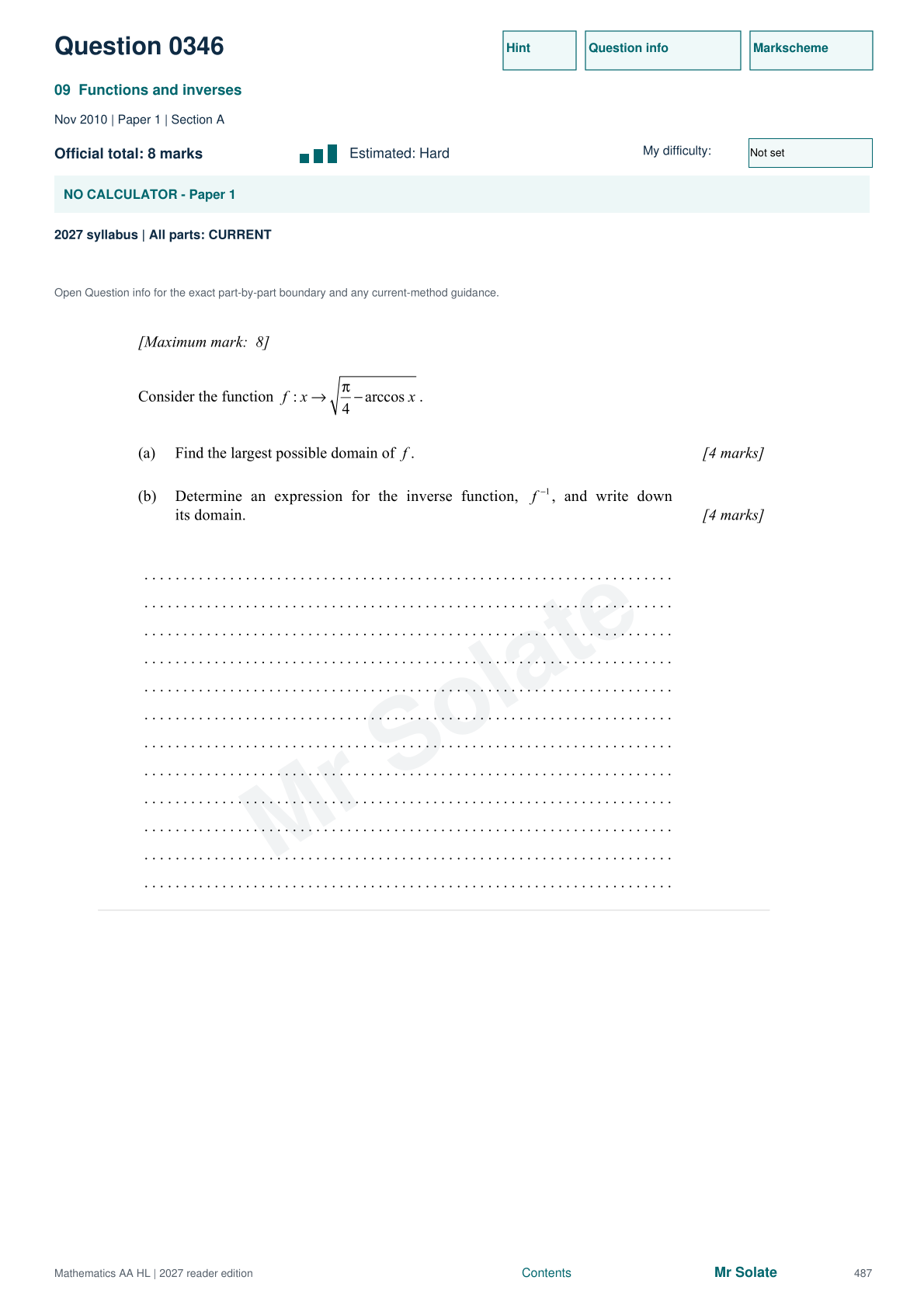 Original Mathematics question 346, page 487