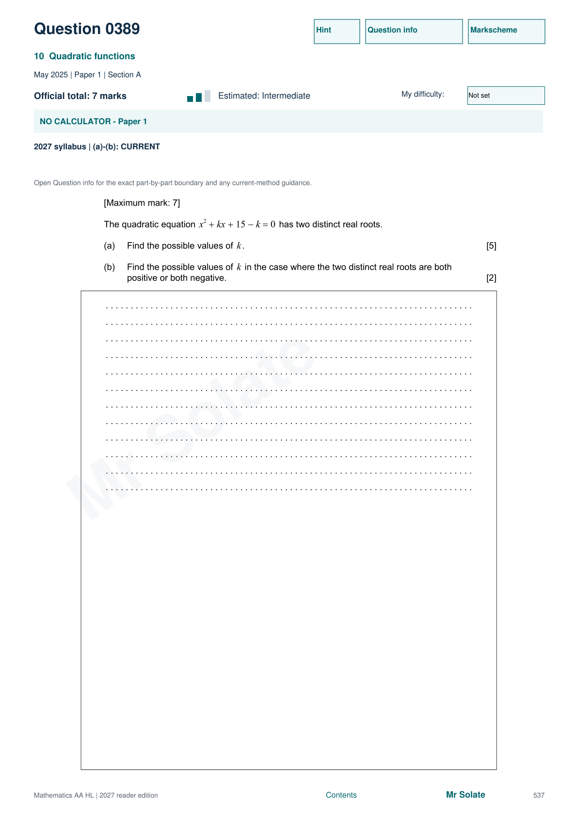 Original Mathematics question 389, page 537