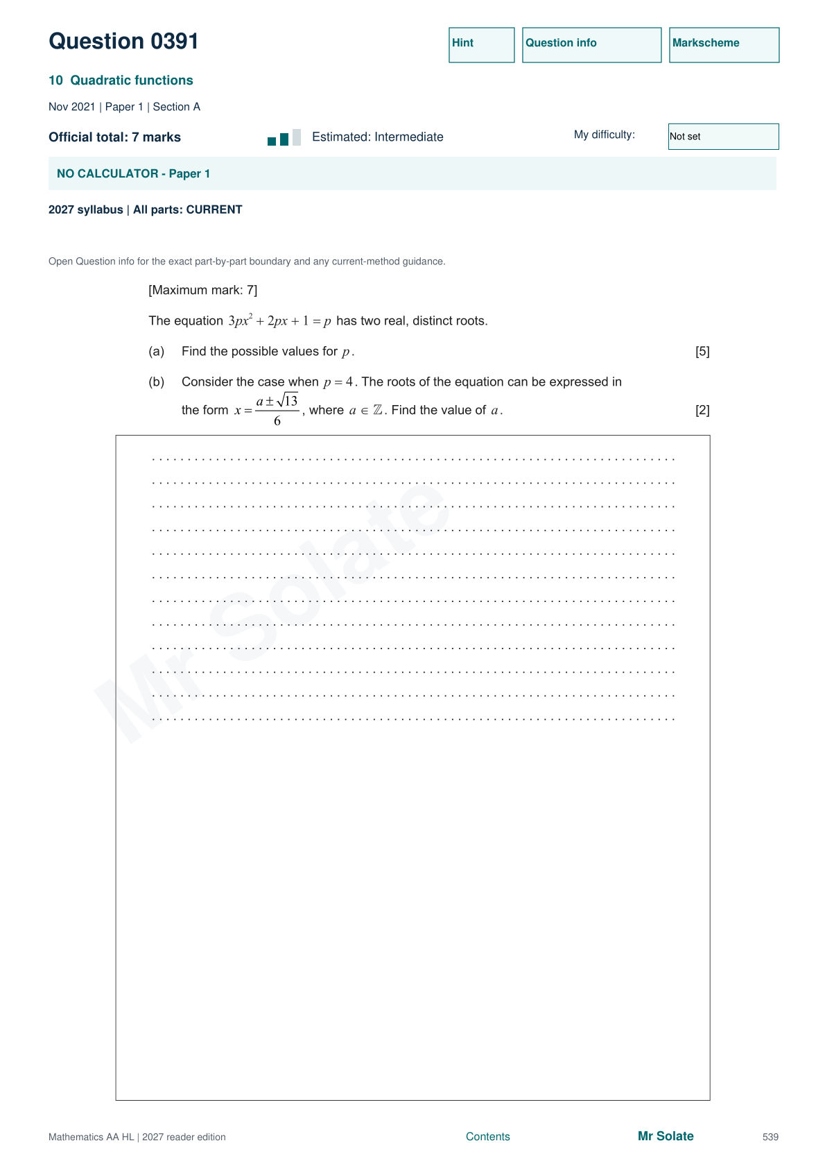 Original Mathematics question 391, page 539