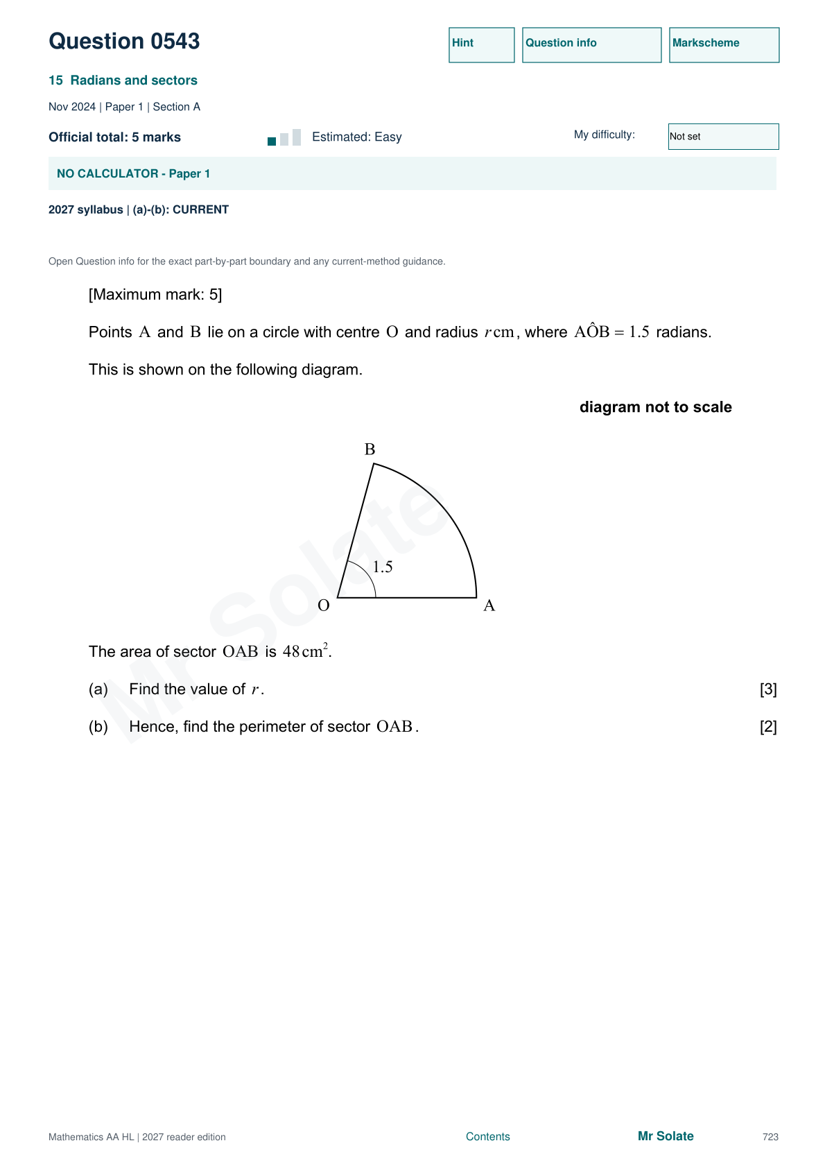 Original Mathematics question 543, page 723