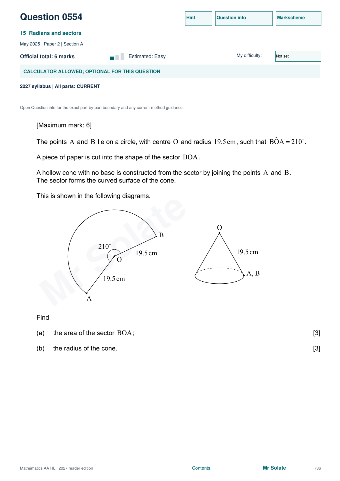 Original Mathematics question 554, page 736
