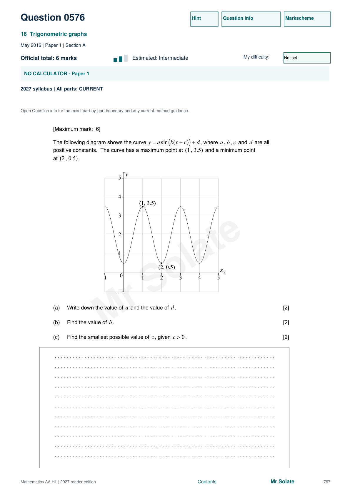 Original Mathematics question 576, page 767