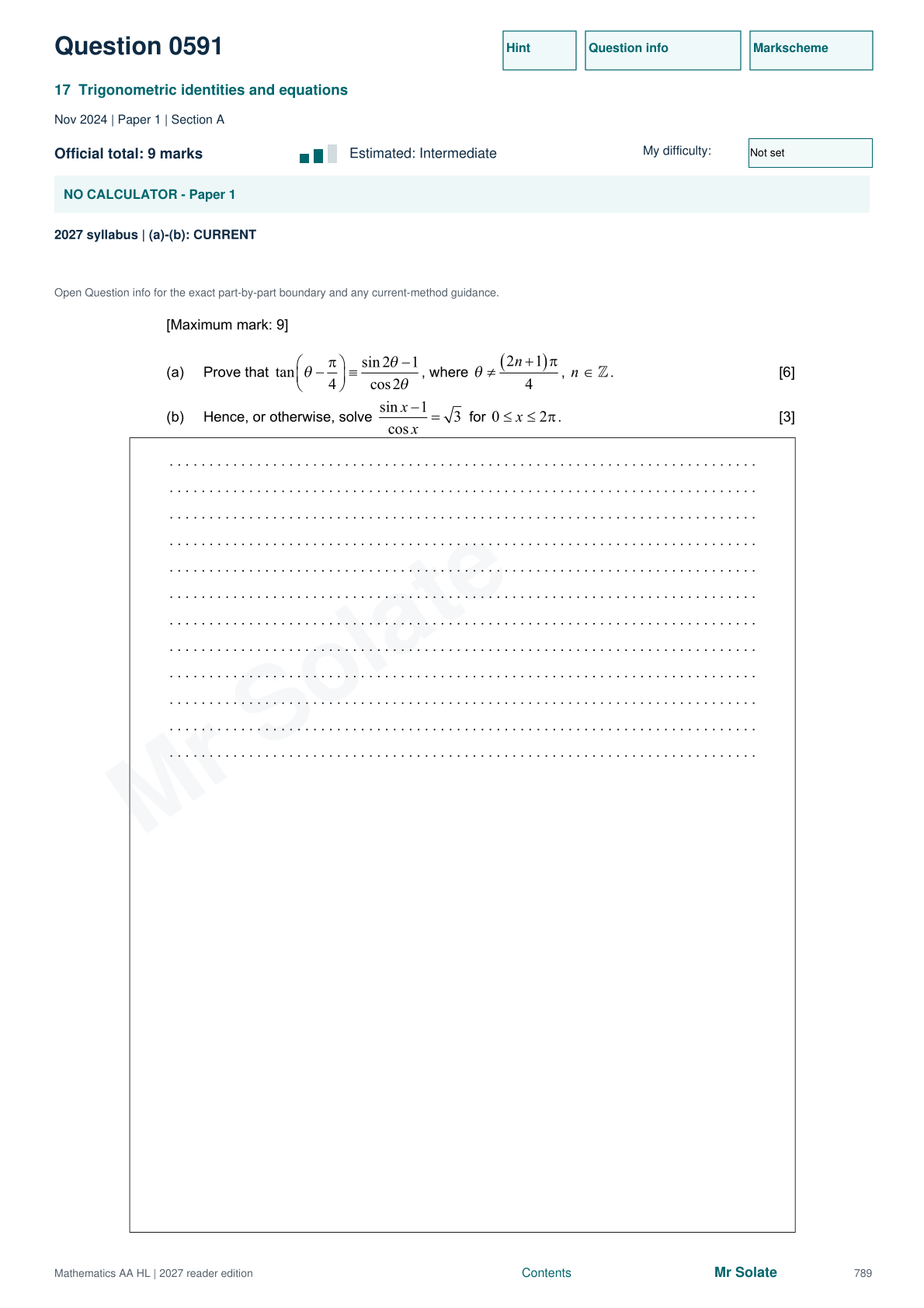 Original Mathematics question 591, page 789