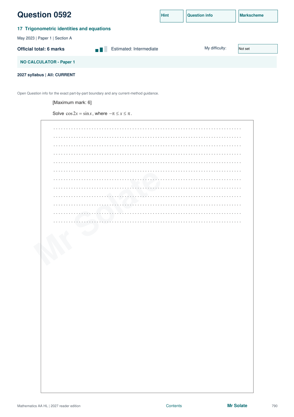 Original Mathematics question 592, page 790