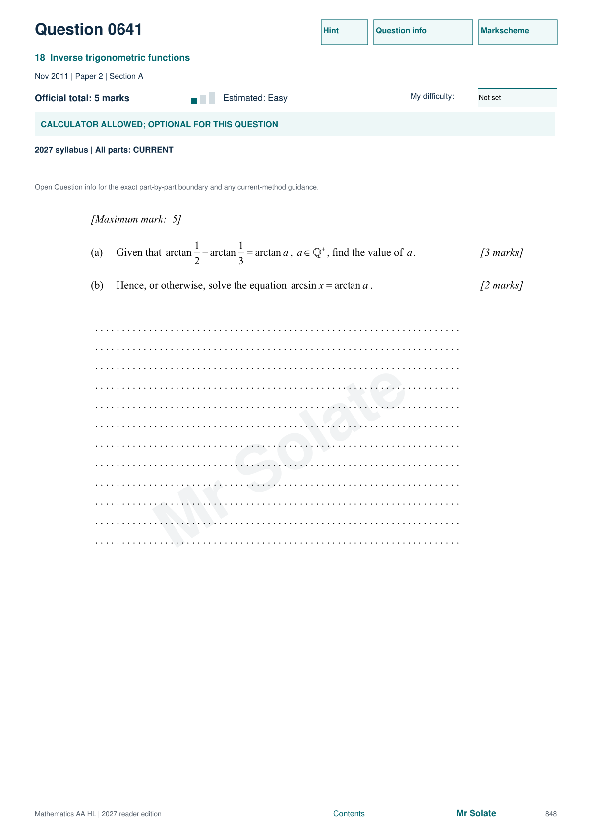 Original Mathematics question 641, page 848