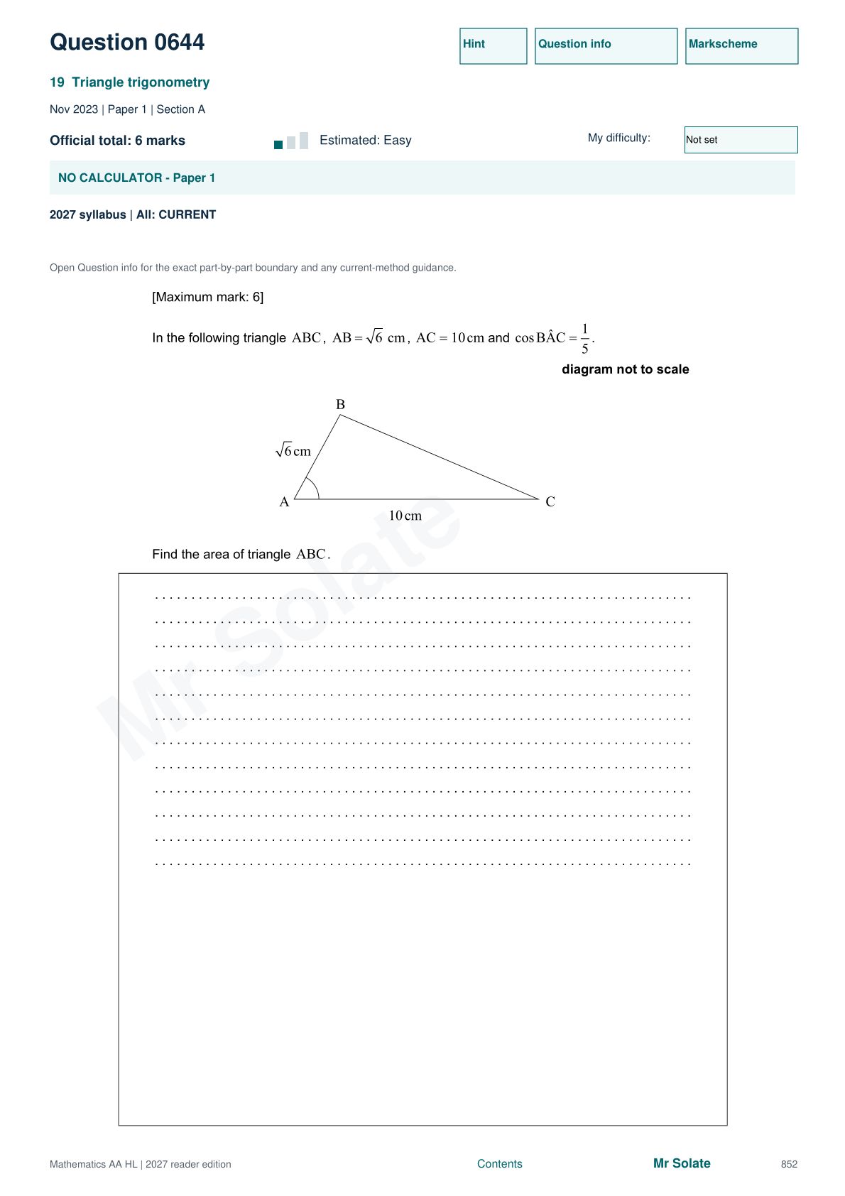 Original Mathematics question 644, page 852