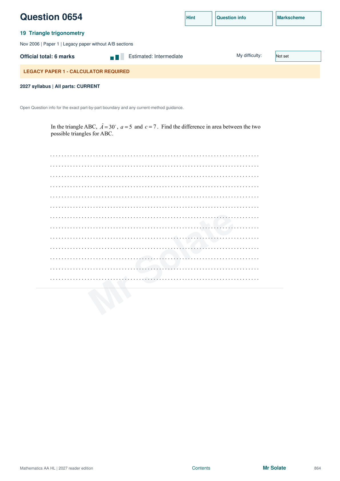 Original Mathematics question 654, page 864
