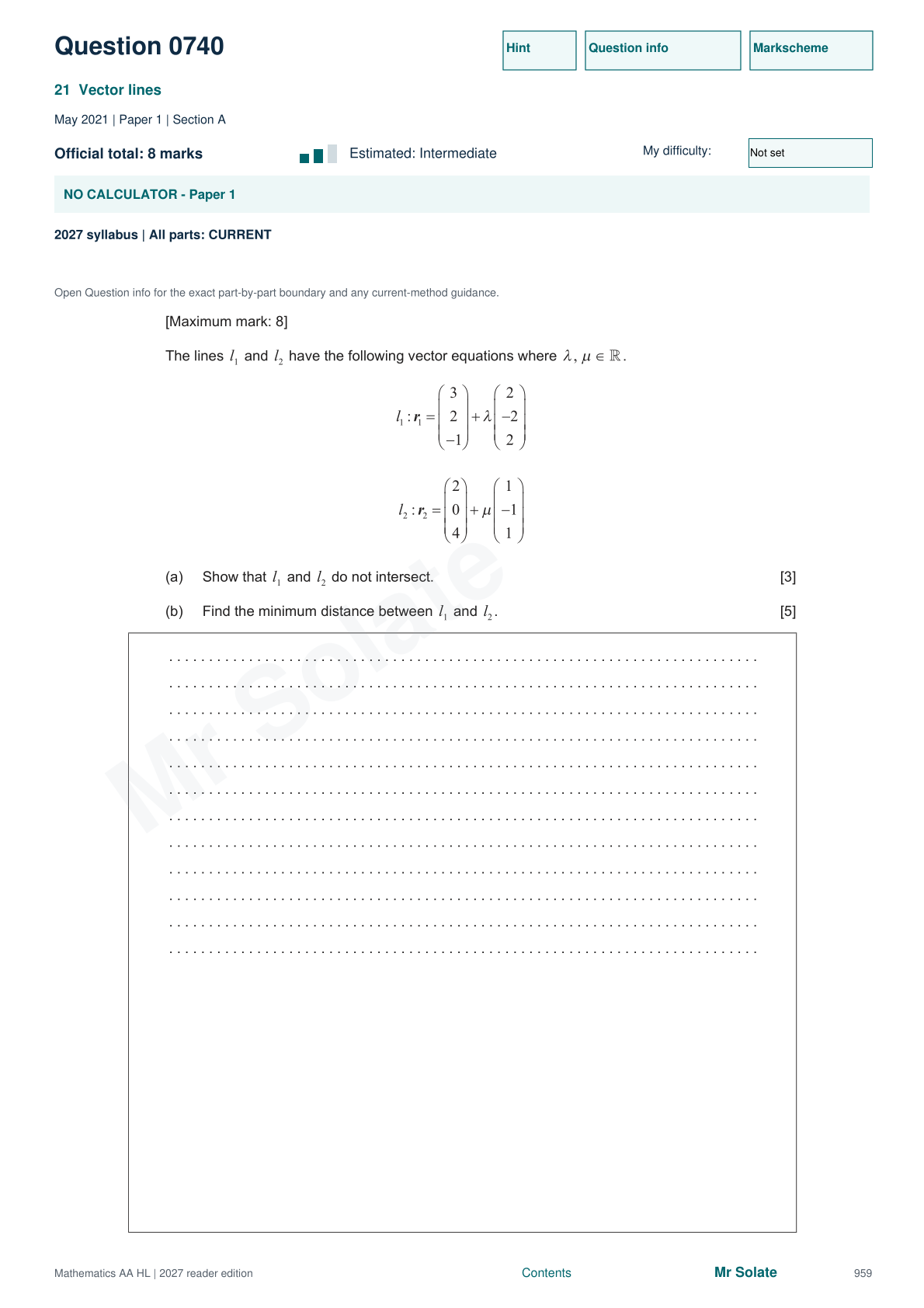Original Mathematics question 740, page 959