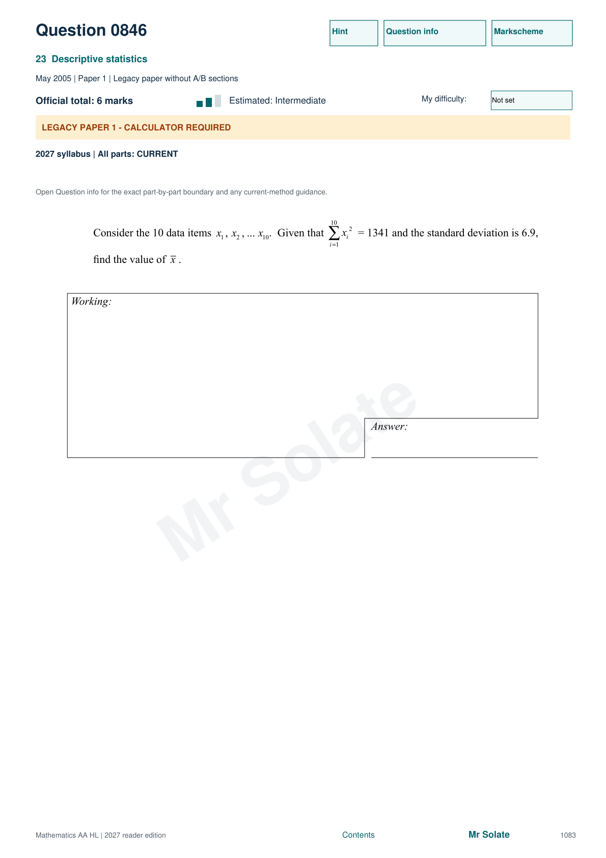 Original Mathematics question 846, page 1083