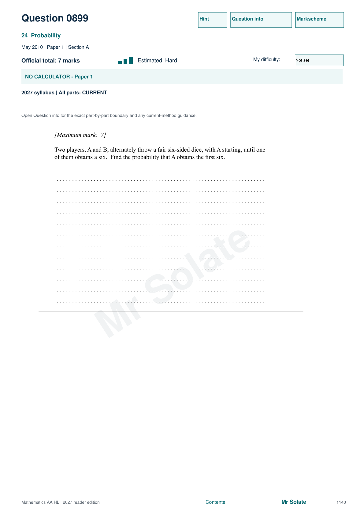 Original Mathematics question 899, page 1140