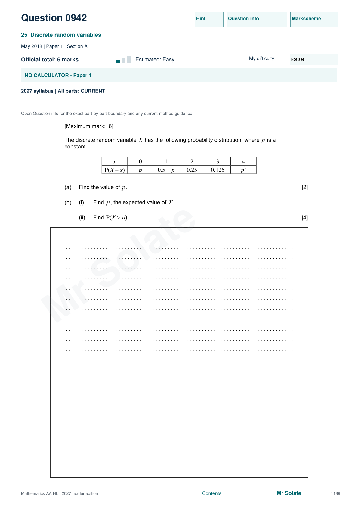 Original Mathematics question 942, page 1189