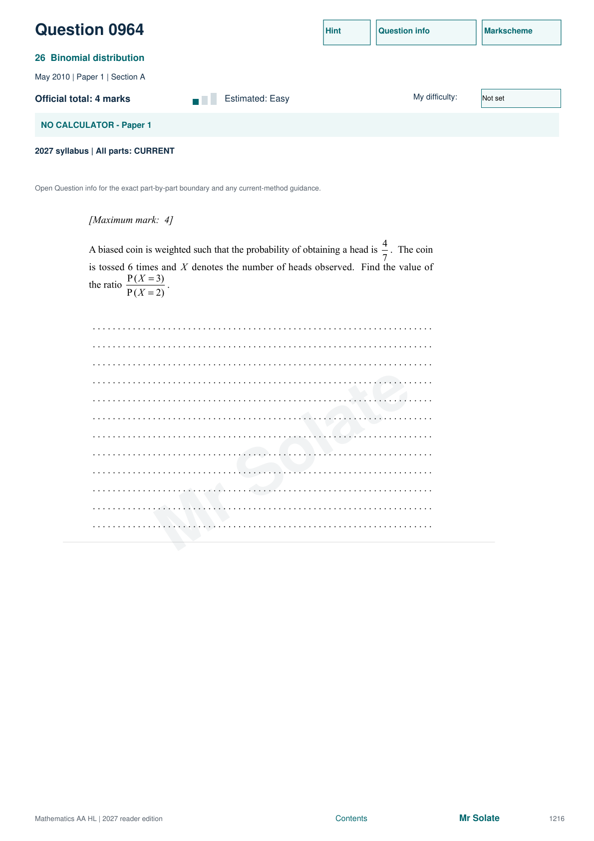 Original Mathematics question 964, page 1216