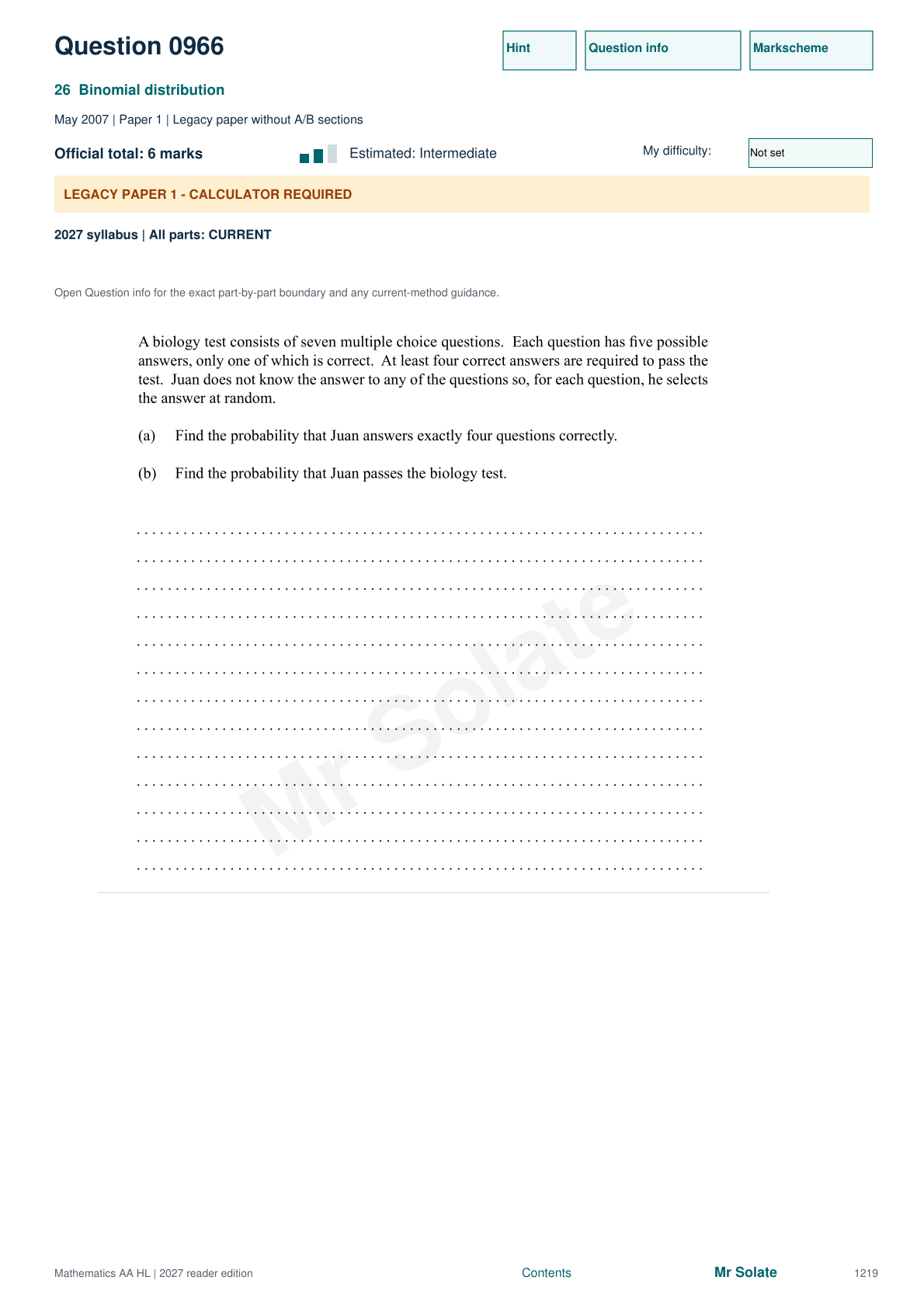 Original Mathematics question 966, page 1219