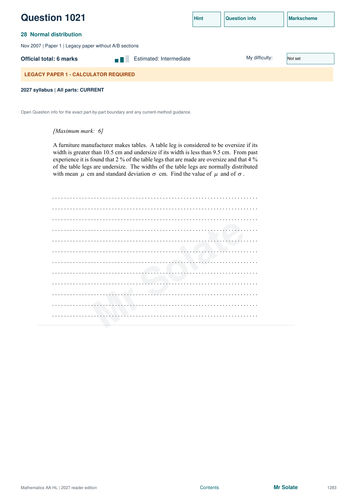Original Mathematics question 1021, page 1283