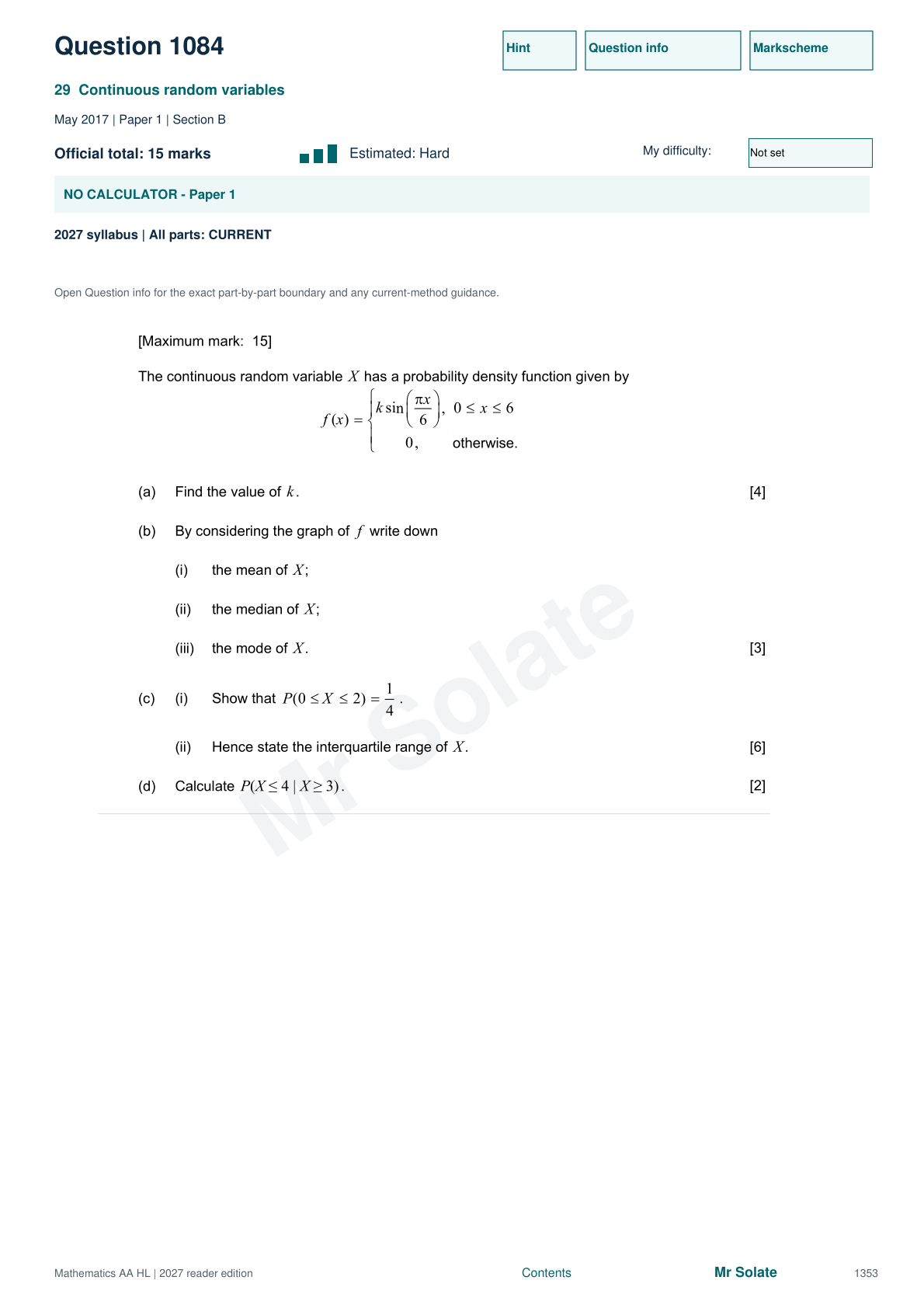 Original Mathematics question 1084, page 1353