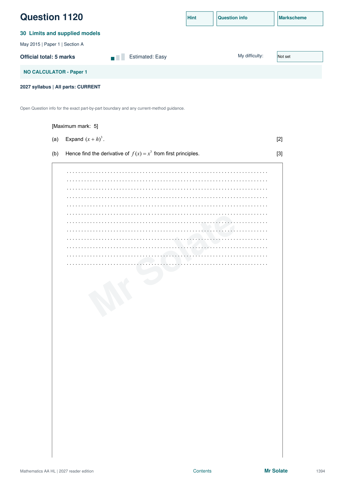 Original Mathematics question 1120, page 1394