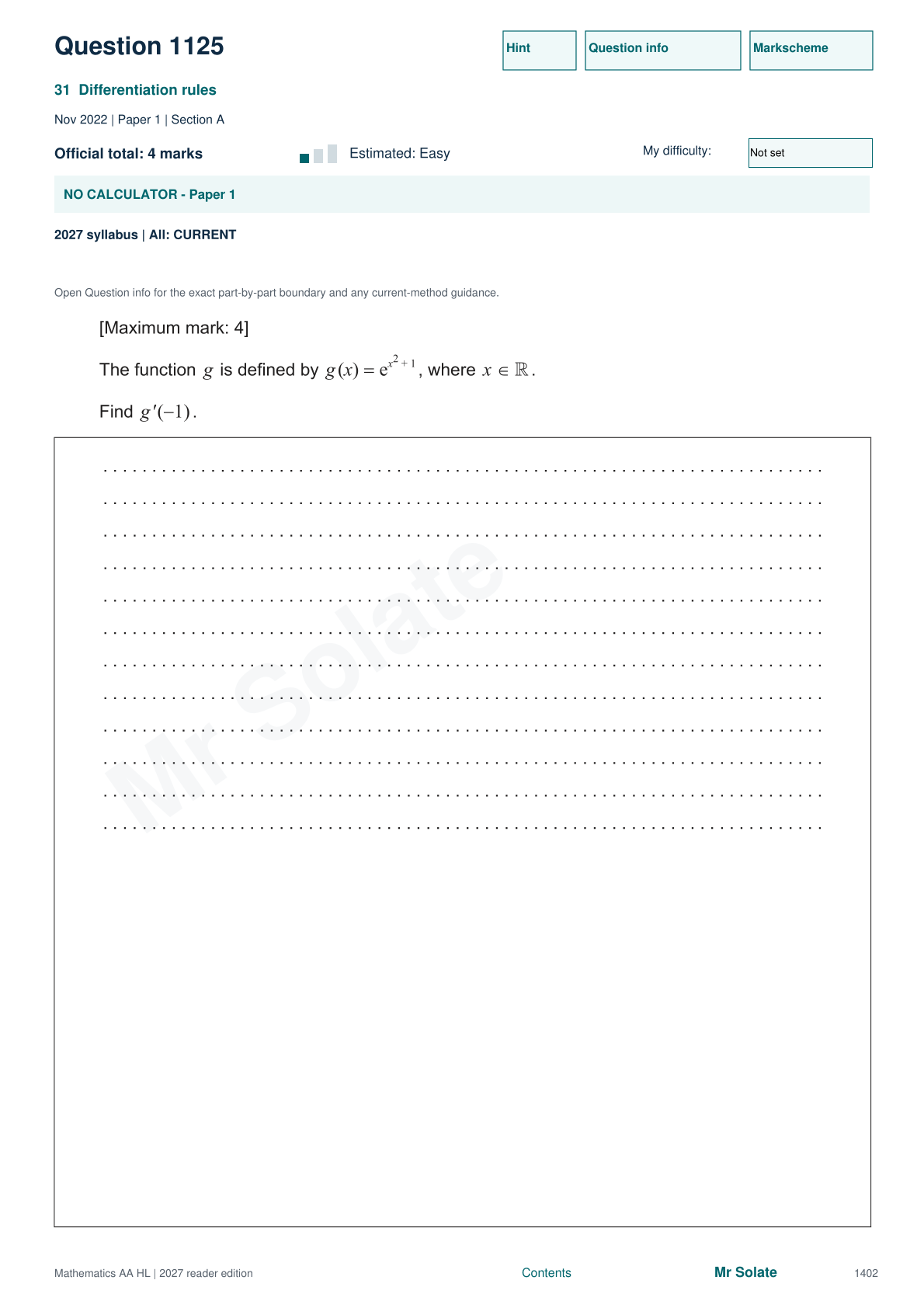 Original Mathematics question 1125, page 1402
