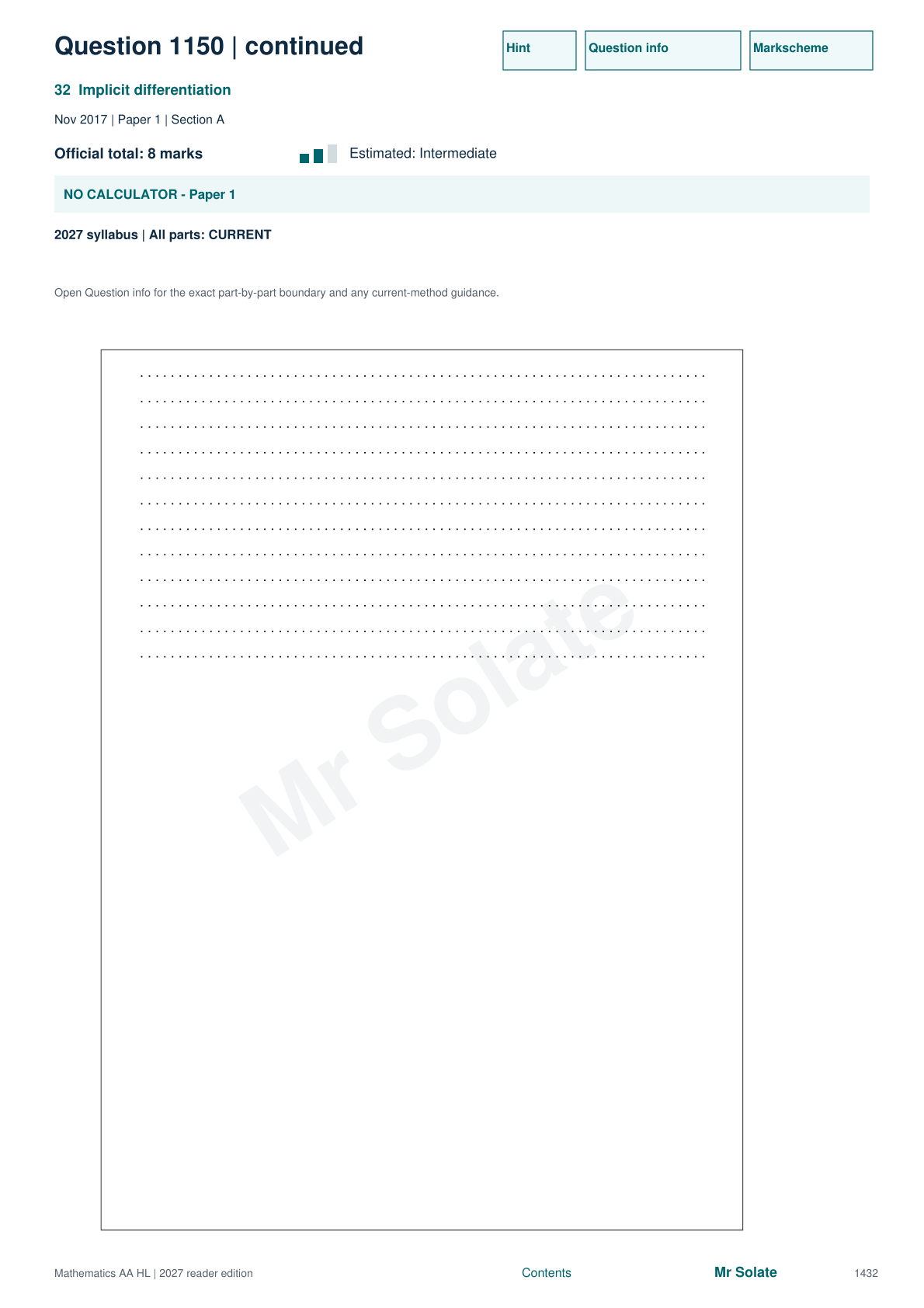 Original Mathematics question 1150, page 1432