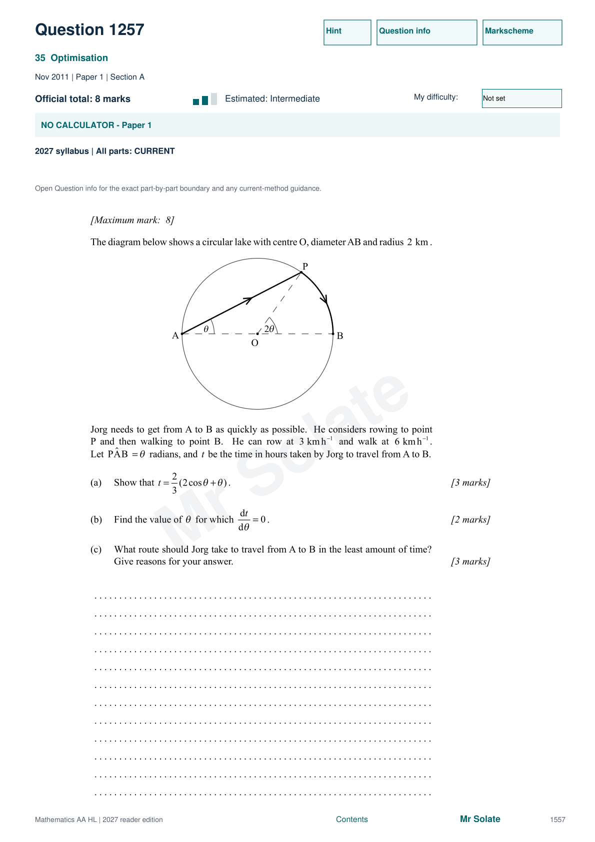 Original Mathematics question 1257, page 1557