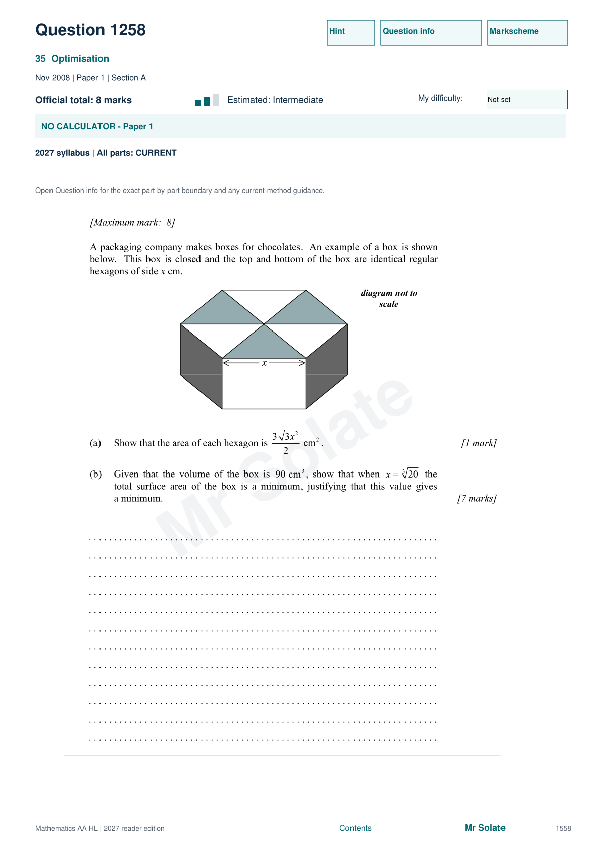 Original Mathematics question 1258, page 1558