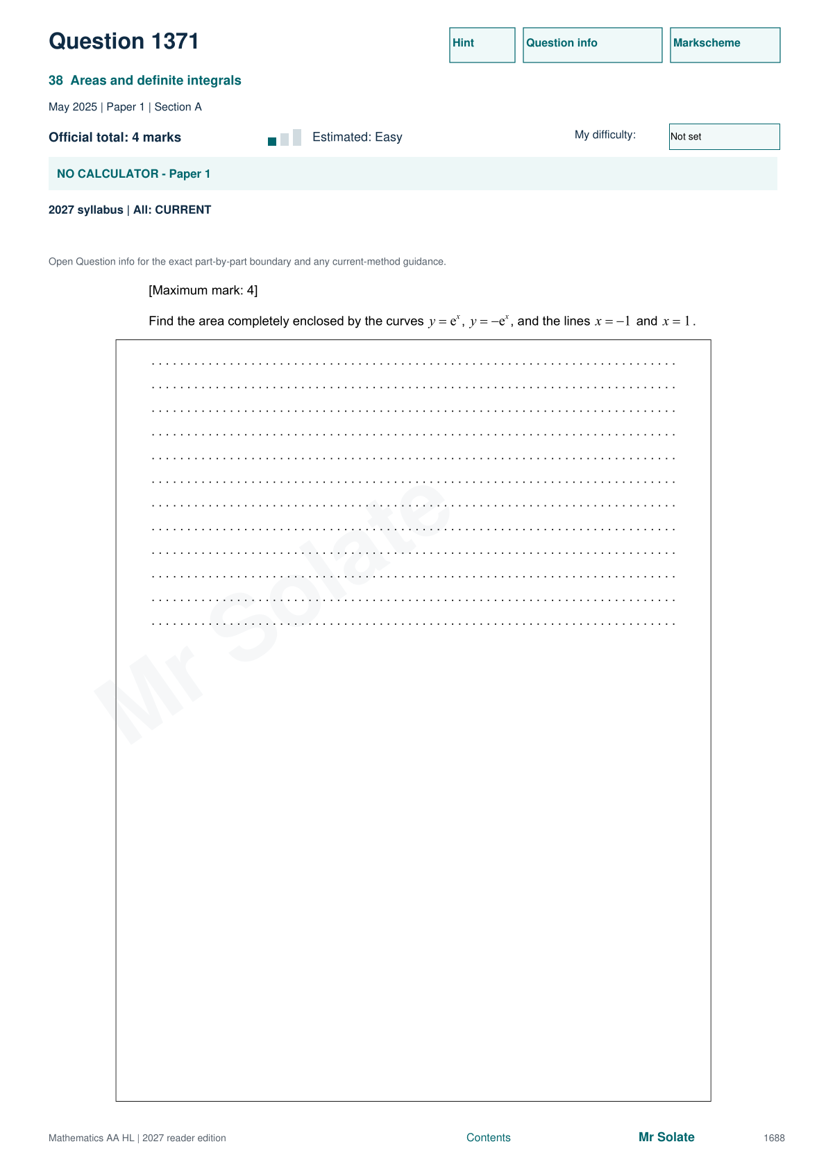 Original Mathematics question 1371, page 1688