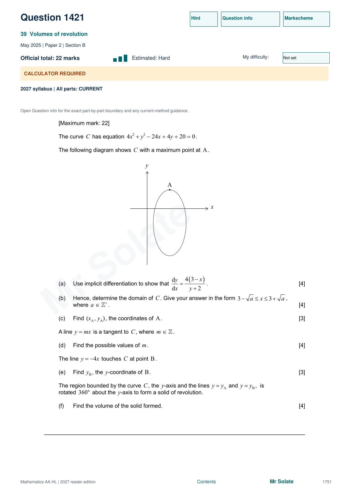 Original Mathematics question 1421, page 1751