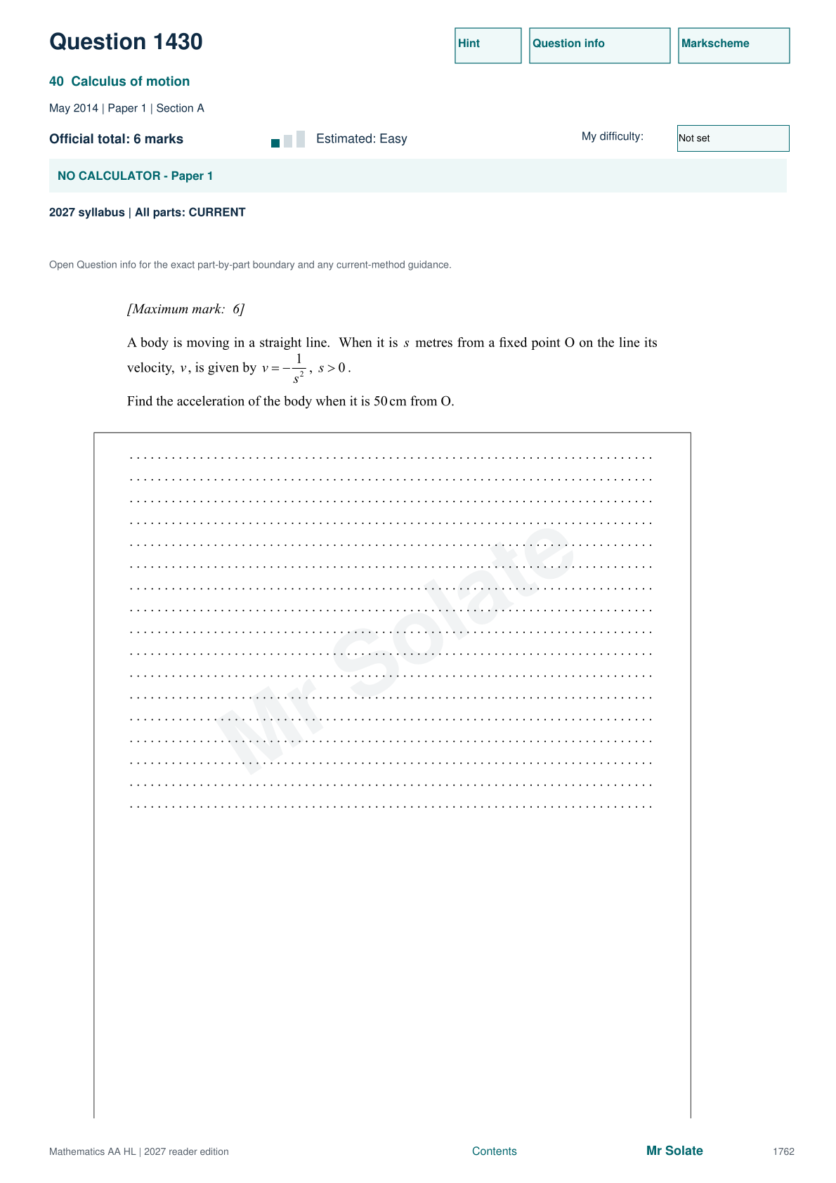 Original Mathematics question 1430, page 1762