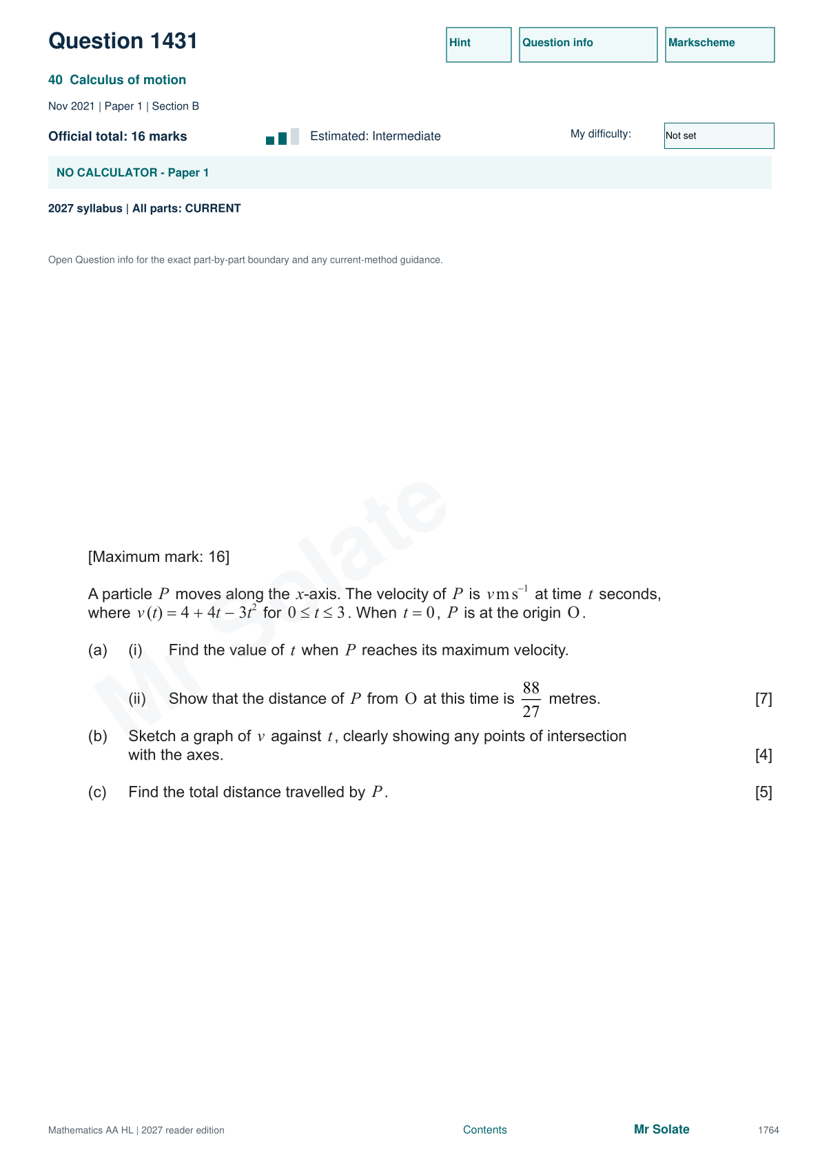 Original Mathematics question 1431, page 1764