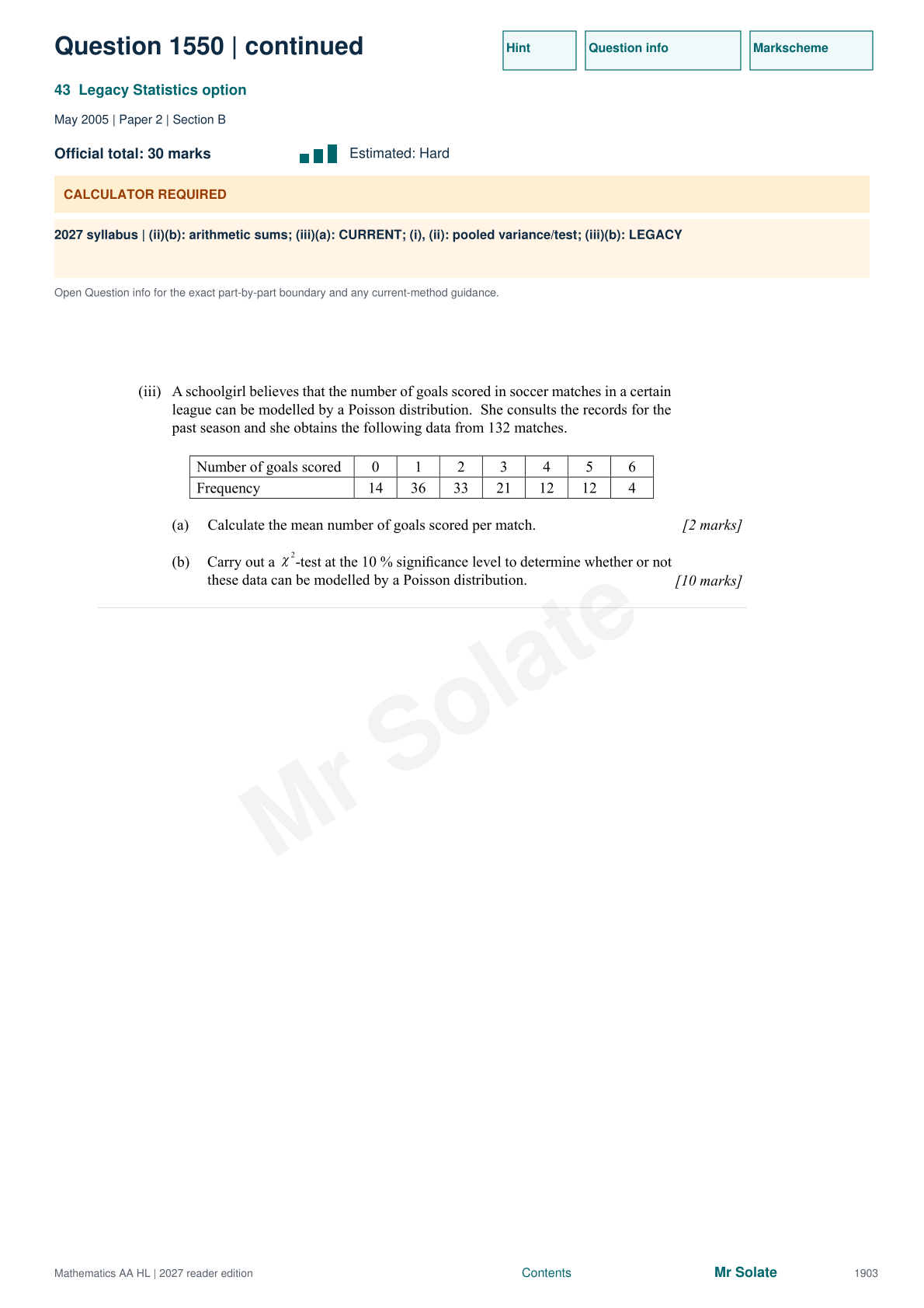 Original Mathematics question 1550, page 1903