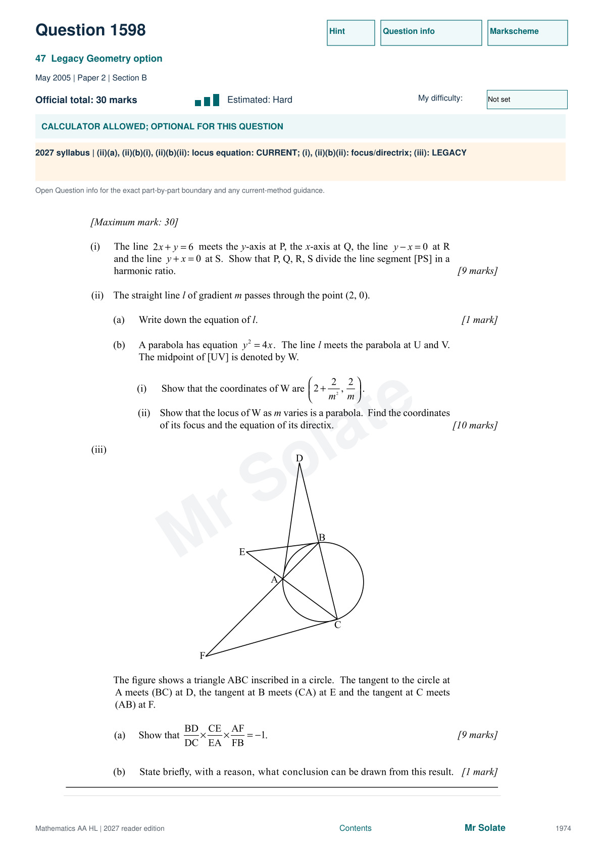Original Mathematics question 1598, page 1974