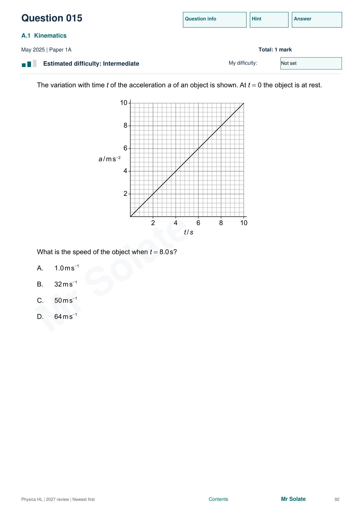 Original Physics question 15, page 92