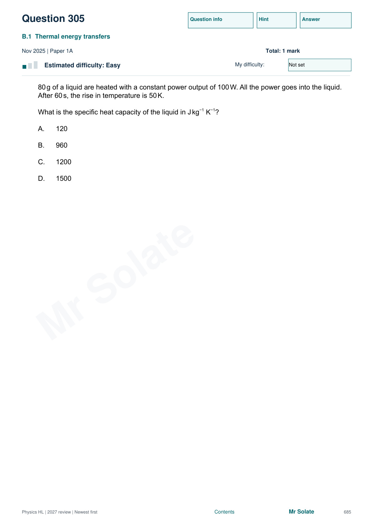 Original Physics question 305, page 685