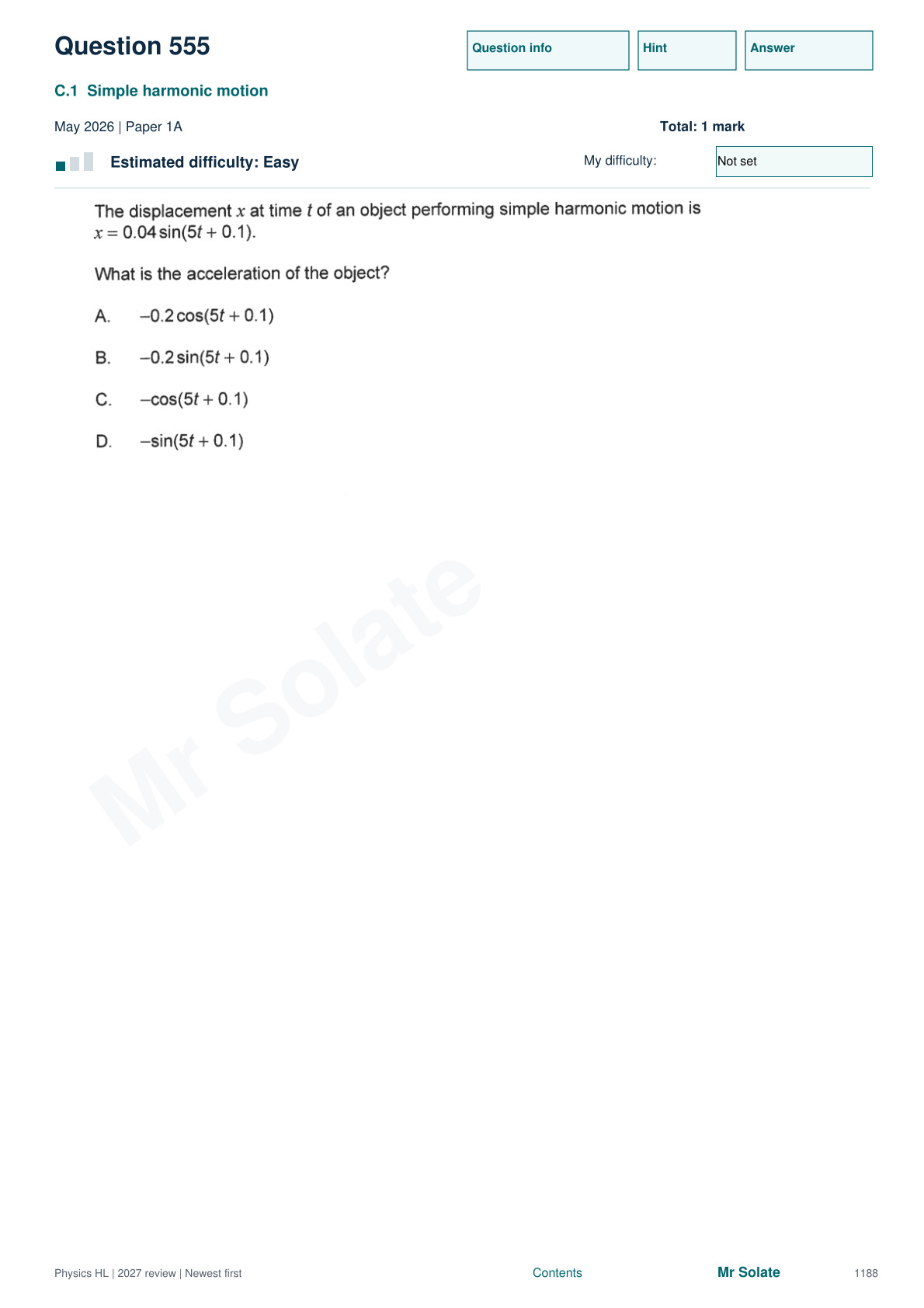 Original Physics question 555, page 1188