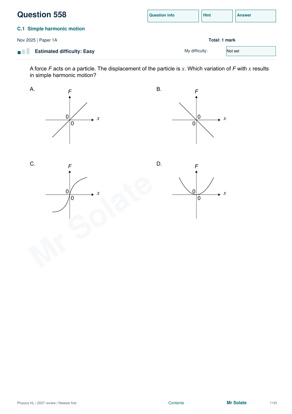 Original Physics question 558, page 1191