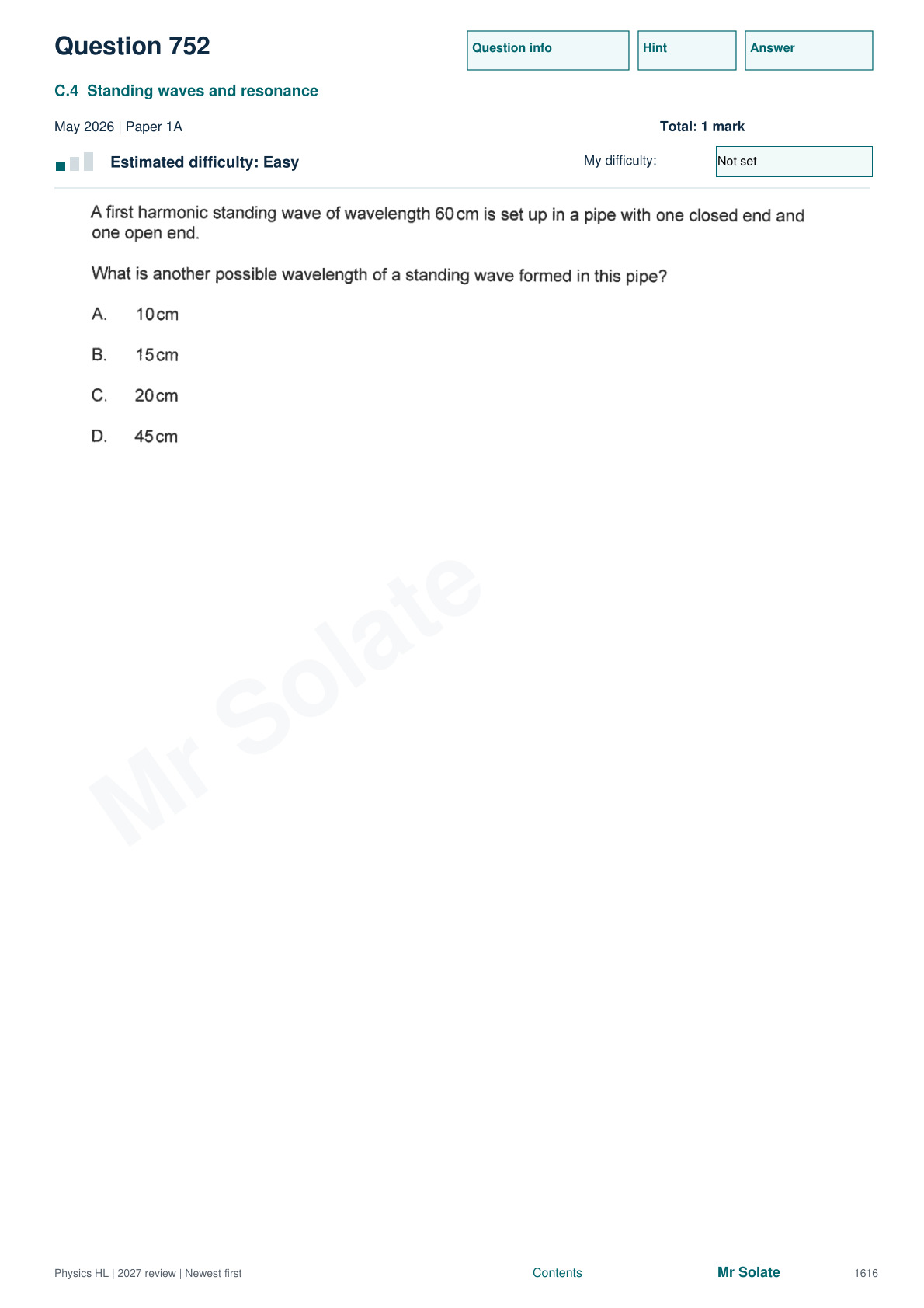 Original Physics question 752, page 1616