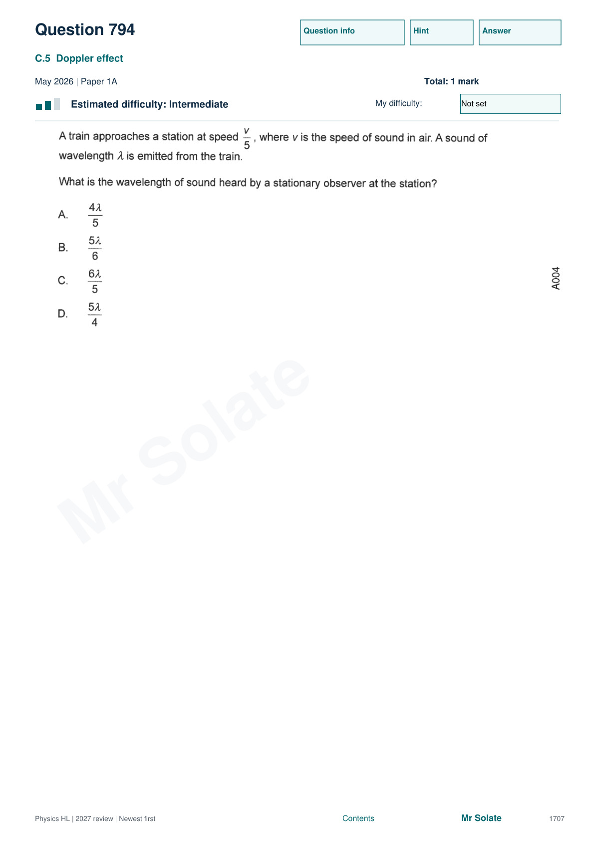 Original Physics question 794, page 1707