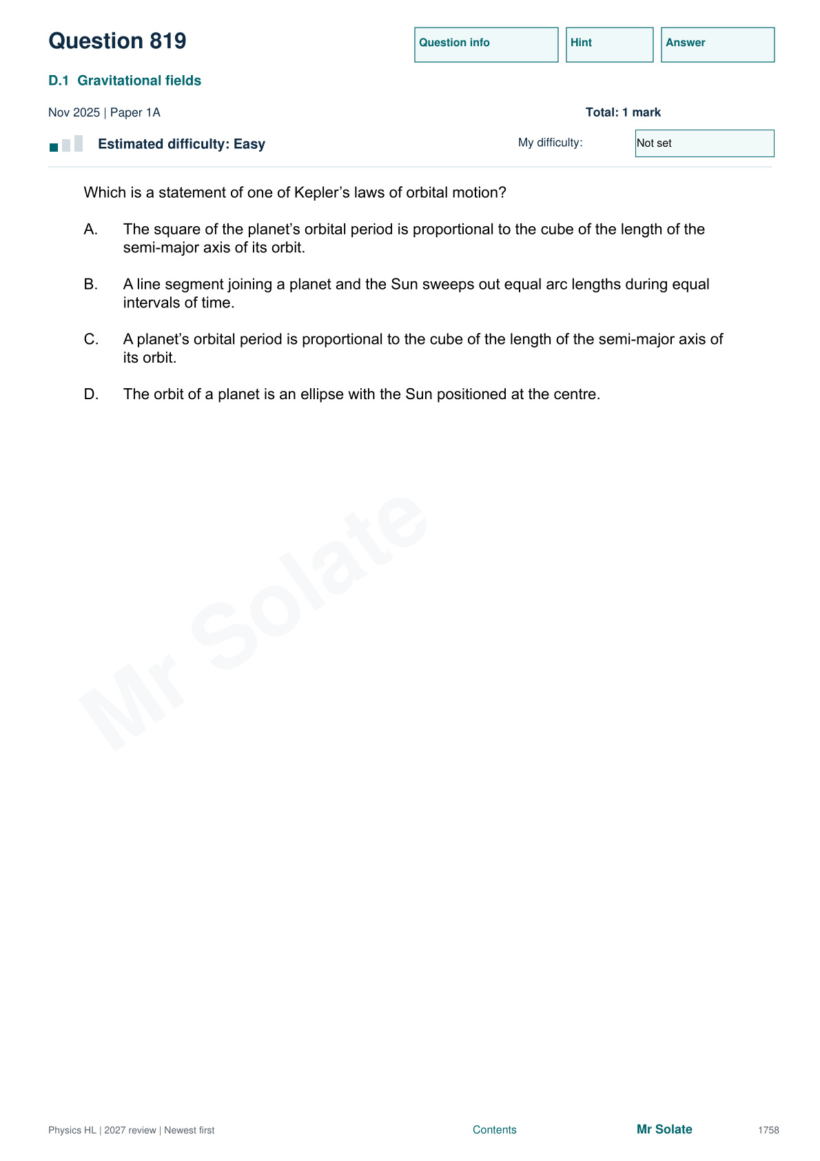 Original Physics question 819, page 1758