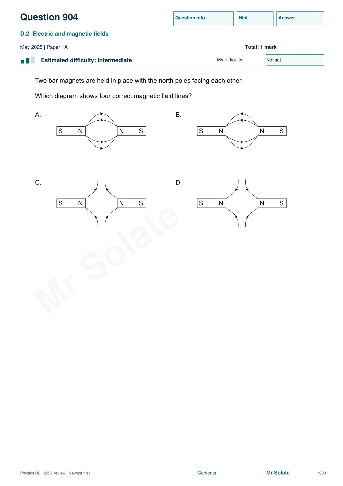 Original Physics question 904, page 1909