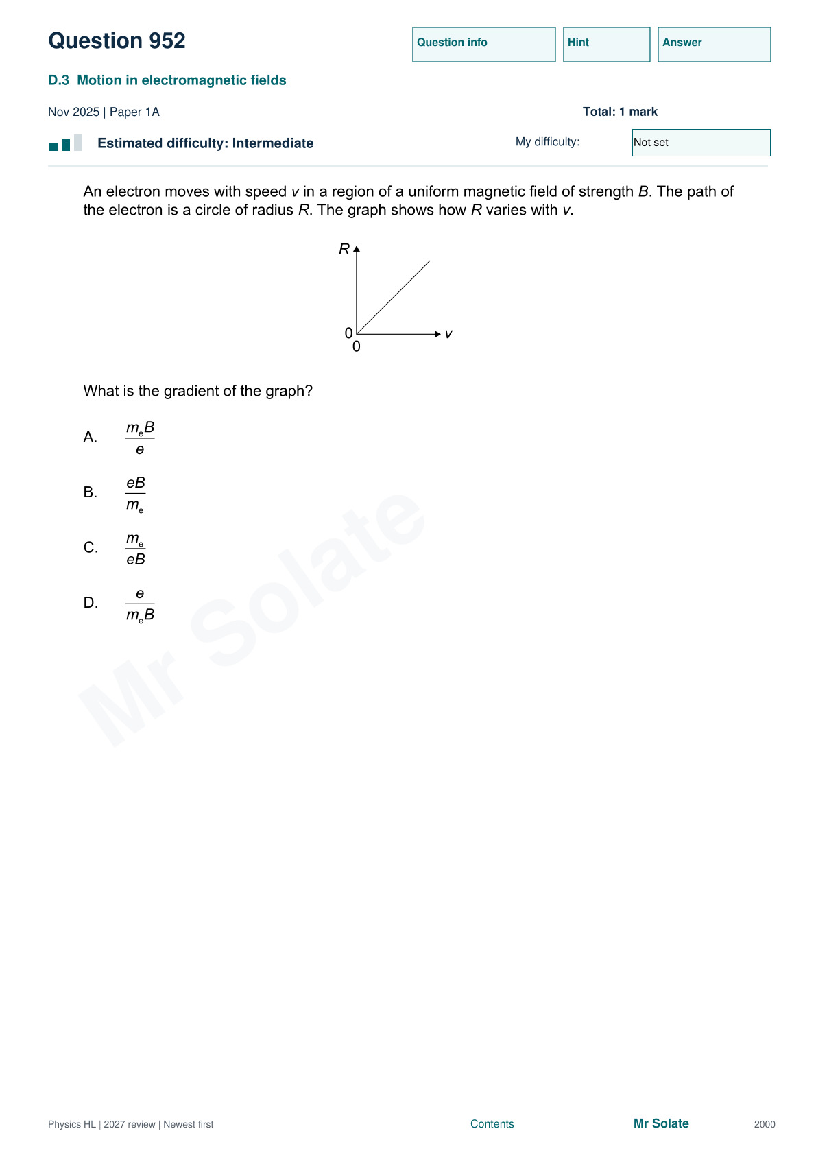Original Physics question 952, page 2000