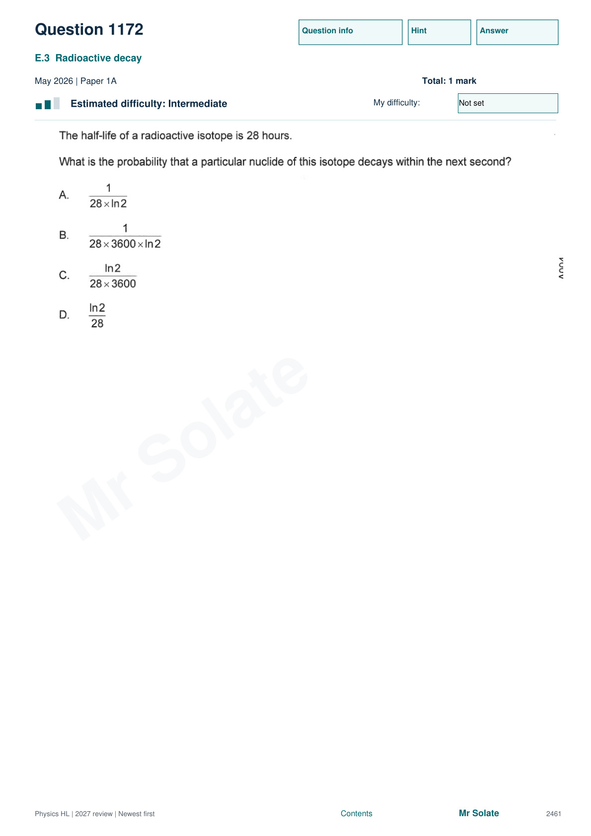Original Physics question 1172, page 2461